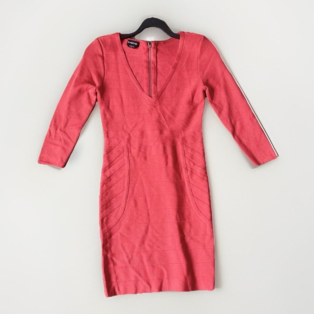 NWOT Bebe Red Bandage Bodycon Dress Size Medium